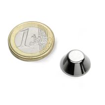 Konische magneet Ø 15/8 mm, hoogte 6 mm