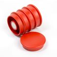 Aimants de bureau 'Boston Xtra' ronds  tient env. 1,5 kg, aimants néodyme pour tableau d'affichage, Ø 32,6 mm, lot de 5, rouges