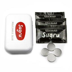 SUG-MK, Sugru-Magnet-Kit, formbarer Kleber, mit 4 Scheibenmagneten Neodym, in praktischer Metalldose