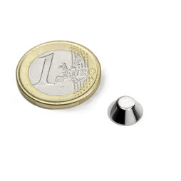 CN-10-05-04-N, Konische magneet Ø 10/5 mm, hoogte 4 mm, neodymium, N45, vernikkeld