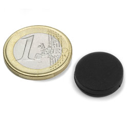 S-15-03-R, Schijfmagneet Ø 16,8 mm, Dikte 4,4 mm, neodymium, N45, rubber gecoat