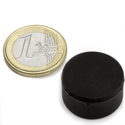 S-20-10-R, Schijfmagneet Ø 22 mm, dikte 11,4 mm, neodymium, N42, rubber gecoat