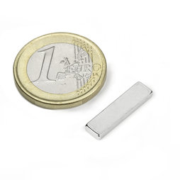 Q-20-05-02-HN, Blokmagneet 20 x 5 x 2 mm, neodymium, 44H, vernikkeld