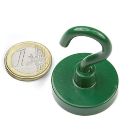 FTNG-32, Haakmagneet groen, Ø 32,3 mm, met poedercoating, schroefdraad M5