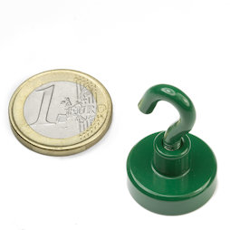 FTNG-20, Hook magnet green, Ø 20,3 mm, powder-coated, thread M4
