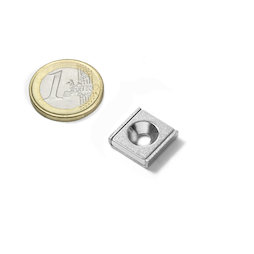 Platte stripmagneet 15 x 15 x 4 mm