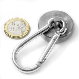 KTN-32, Potmagneet met karabijn, Ø 32 mm, karabijnlengte 60 mm