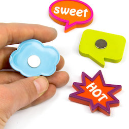 SALE-109, Expression Magnets Fancy, rubber gecoat, set van 4