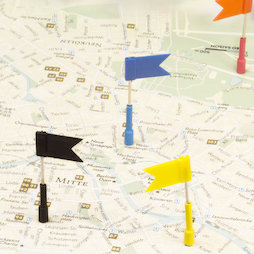 M-81, Vlaggetjesmagneten, om te presenteren en te organiseren, kleurig geassorteerd, set van 6