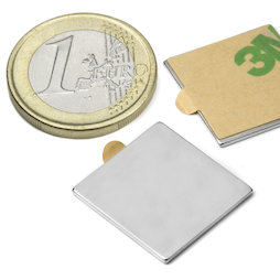 Blokmagneet (zelfklevend) 20 x 20 x 1 mm