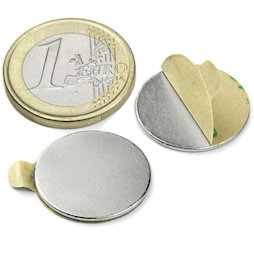 Schijfmagneet (zelfklevend) Ø 20 mm, hoogte 1 mm