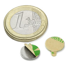 Schijfmagneet (zelfklevend) Ø 10 mm, hoogte 1 mm