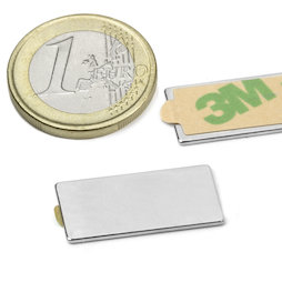 Blokmagneet (zelfklevend) 25 x 12 x 1 mm