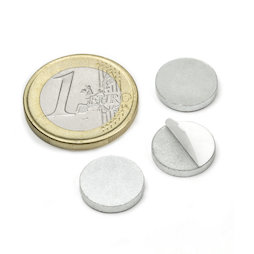 PAS-13, Metalen schijfje zelfklevend Ø 13 mm, als tegenstuk voor magneten, geen magneet!