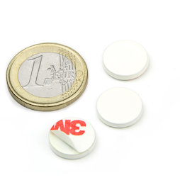 PAS-13-W, Metalen schijfje zelfklevend wit Ø 13 mm, als tegenstuk voor magneten, geen magneet!