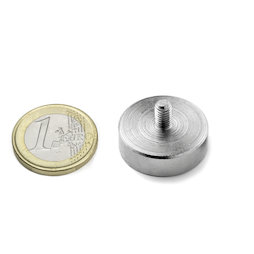 GTN-25, Potmagneet met draadstift, Ø 25 mm, Schroef-draad M5, houdkracht ca. 25 kg