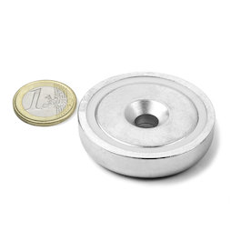 CSN-48, Potmagneet met verzonken gat, Ø 48 mm, houdkracht ca. 87 kg