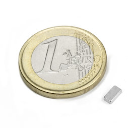 Q-05-2.5-1.5-HN, Blokmagneet 5 x 2,5 x 1,5 mm, neodymium, 44H, vernikkeld
