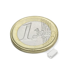 Q-05-2.5-02-HN, Quadermagnet 5 x 2,5 x 2 mm, Neodym, 44H, vernickelt
