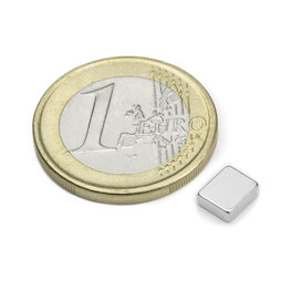 Q-06-05-02-HN, Quadermagnet 6 x 5 x 2 mm, Neodym, 48H, vernickelt