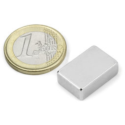 Q-19-13-06-N, Blokmagneet 19,05 x 12,7 x 6,35 mm, neodymium, N42, vernikkeld