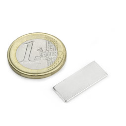 Q-22-8.5-1.4-SHN, Blokmagneet 22 x 8,5 x 1,4 mm, neodymium, 35SH, vernikkeld