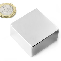 Q-40-40-20-N, Blokmagneet 40 x 40 x 20 mm, neodymium, N42, vernikkeld