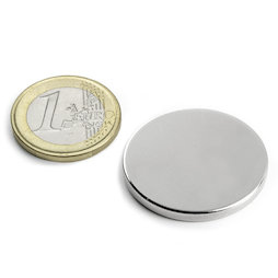 S-30-03-N, Schijfmagneet Ø 30 mm, hoogte 3 mm, neodymium, N45, vernikkeld