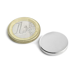 S-20-03-N, Schijfmagneet Ø 20 mm, hoogte 3 mm, neodymium, N45, vernikkeld