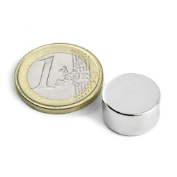 S-15-08-N, Schijfmagneet Ø 15 mm, hoogte 8 mm, neodymium, N42, vernikkeld