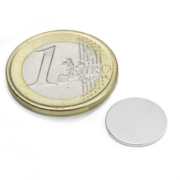 S-13-01-N, Schijfmagneet Ø 13 mm, hoogte 1 mm, neodymium, N45, vernikkeld