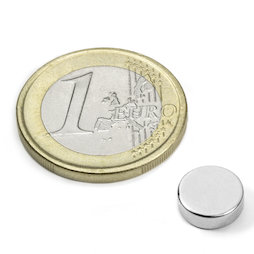 S-09-03-N52N, Schijfmagneet Ø 9 mm, hoogte 3 mm, neodymium, N52, vernikkeld