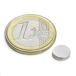 Schijfmagneet Ø 8 mm, hoogte 2 mm