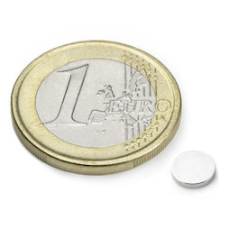 S-06-01-N, Schijfmagneet Ø 6 mm, hoogte 1 mm, neodymium, N45, vernikkeld