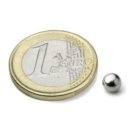 K-05-N, Kogelmagneet Ø 5 mm, neodymium, N35, vernikkeld
