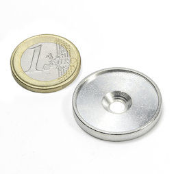 MSD-26, Metalen schijf met rand en verzonken schroefgat M4, Binnendiameter 26 mm, als tegenstuk voor magneten, geen magneet!