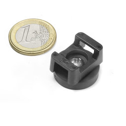 CMN-22, potmagneet met rubber coating, voor kabelmontage, Ø 22 mm
