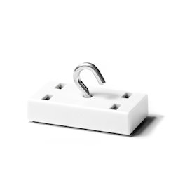 WS-HOOK-01, Plafondmagneet rechthoekig met haak, ferriet magneetsysteem in kunststof behuizing, rechtheokig, 53 x 27,5 mm