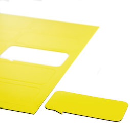 BA-014BR/yellow, Magneetsymbolen tekstballon rechthoekig, voor whiteboards & planborden, 10 symbolen per A4-blad, geel