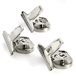 M-86, Briefklem magnetisch, metaal zilverkleurig, set van 3