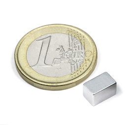 Q-08-05-05-Z, Blokmagneet 8 x 5 x 5 mm, neodymium, N45, verzinkt