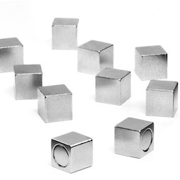 M-OF-W08, Büromagnete mit Metallgehäuse, Neodym-Magnete, Kantenlänge 8 mm
