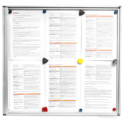 DC-6A4, Vitrine 6 x A4, voor 6 A4-bladen, extra platte uitvoering, met slot