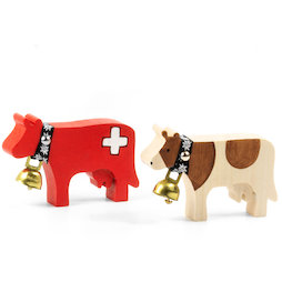 LIV-141, Vaches magnétiques en bois Trauffer, aimants pour réfrigérateur faits main, 2 vaches différentes disponibles