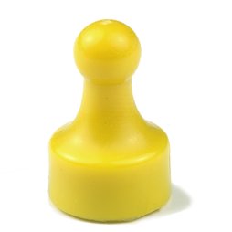 M-PIN/yellow, Magneetpins 'Player', prikbordmagneten in de vorm van een speelfiguur, set van 10, geel