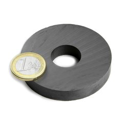 FE-R-60-20-10, Ringmagneet Ø 60/20 mm, hoogte 10 mm, ferriet, Y35, zonder coating
