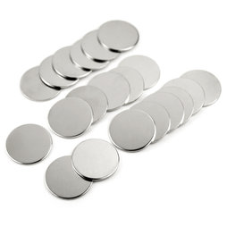 M-37, Metalen schijven 35 x 2 mm, geen magneten!, ferromagnetisch, vernikkeld, set van 20 stuks