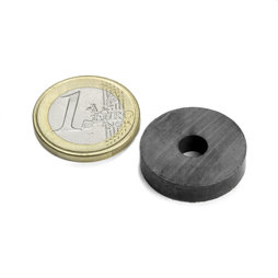 FE-R-22-06-05, Ringmagneet Ø 22/6 mm, hoogte 5 mm, ferriet, Y35, zonder coating