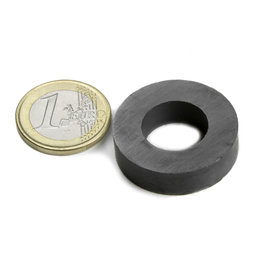 FE-R-30-16-08, Ringmagneet Ø 30/16 mm, hoogte 8 mm, ferriet, Y35, zonder coating