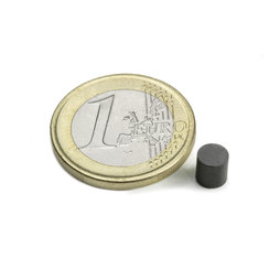 FE-S-05-05, Schijfmagneet Ø 5 mm, hoogte 5 mm, ferriet, Y35, zonder coating
